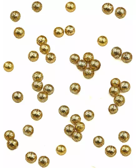Mini guldfärgade glitterkulor 8 mm 10 g