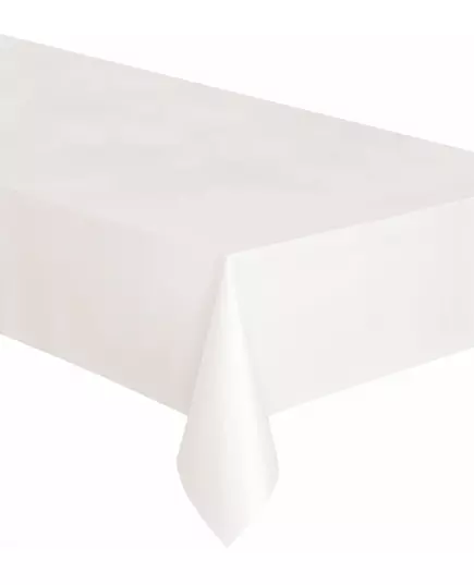 Vit rektangulär plastduk 137 x 274 cm