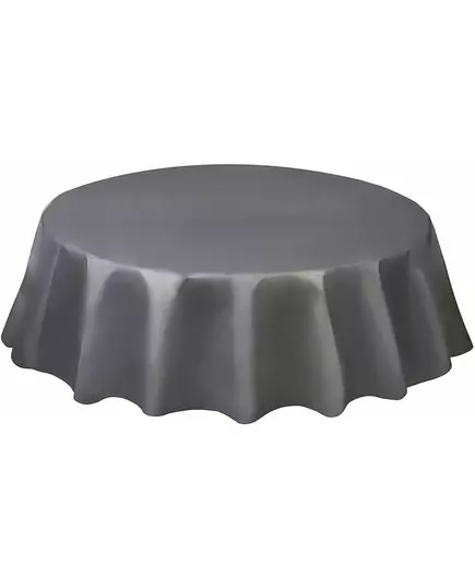 Rund silverfärgad plastduk 213 cm