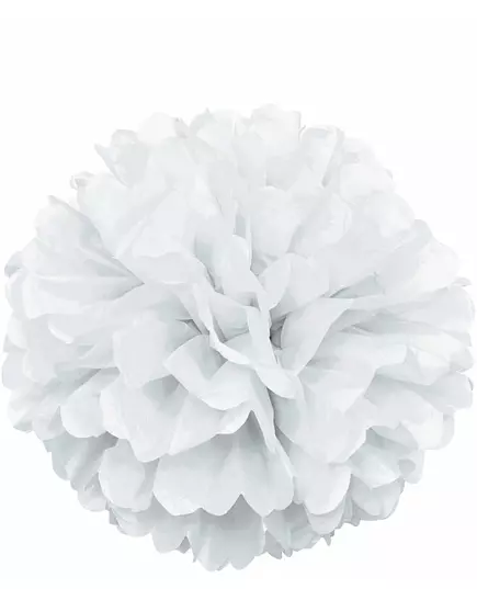 Vit papperspompon 40 cm
