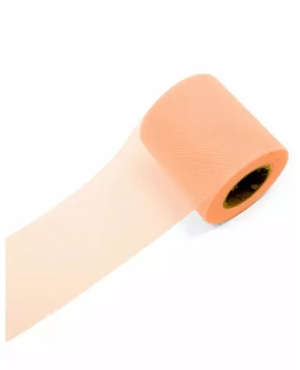 Rulle med 20 meter persikofärgad tyll