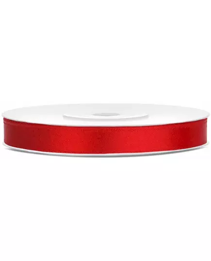 Rött satinband 0,6 cm x 25 m