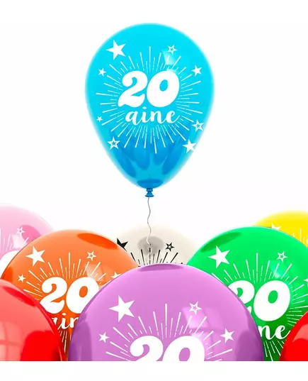 Påse med 8 ballonger 20 år
