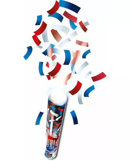 Rektangulärt trefärgat konfettikanonrör 30 cm