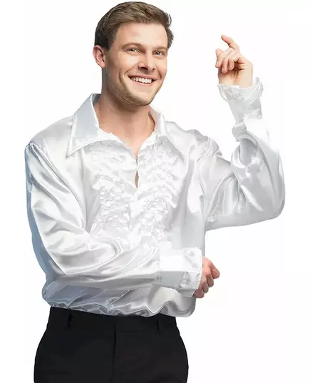 Vit discotröja herr, Storlek: Large (52/54)