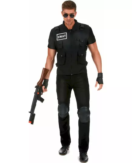 SWAT-agentmaskeraddräkt herr, Storlek: Large