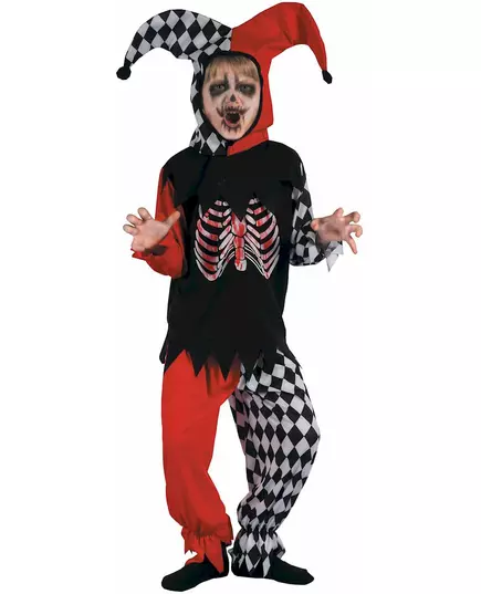 Blodig harlekinmaskeraddräkt pojke, Storlek: 4-6 år (110-120 cm)
