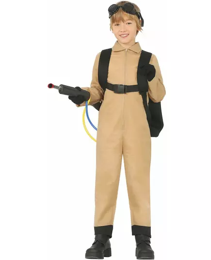 Maskeraddräkt spökfångare med väska barn, Storlek: 5-6 år (110-115 cm)