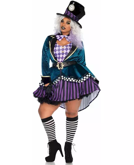 Maskeraddräkt galen hattmakare plus size dam, Storlek: XX-Large