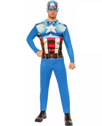 Klassisk Captain America™-maskeraddräkt vuxen, Storlek: Large