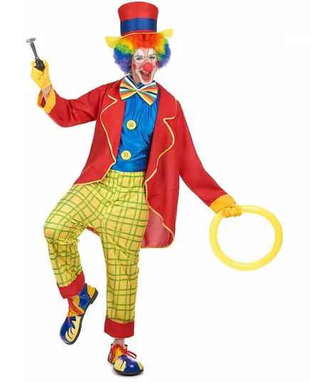 Rolig clownmaskeraddräkt herr, Storlek: Medium