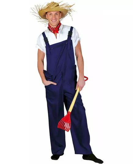 Maskeraddräkt blå jumpsuit vuxen, Storlek: Large