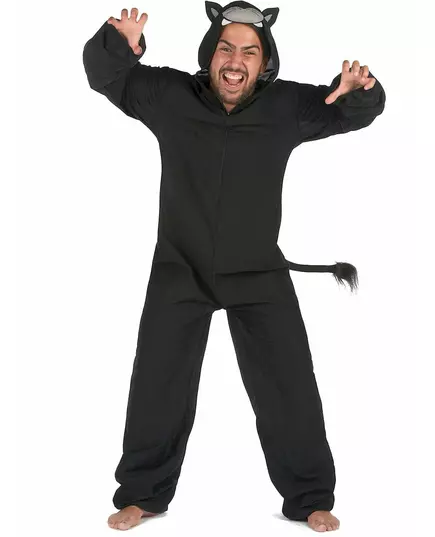 Svart pantermaskeraddräkt med jumpsuit herr