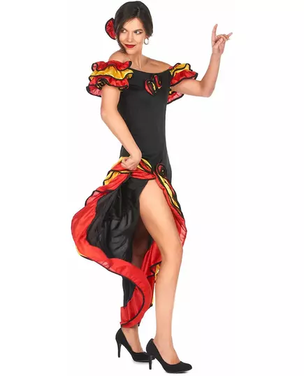 Flamencodansös-maskeraddräkt dam, Storlek: Small