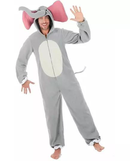 Grå elefantmaskeraddräkt herr