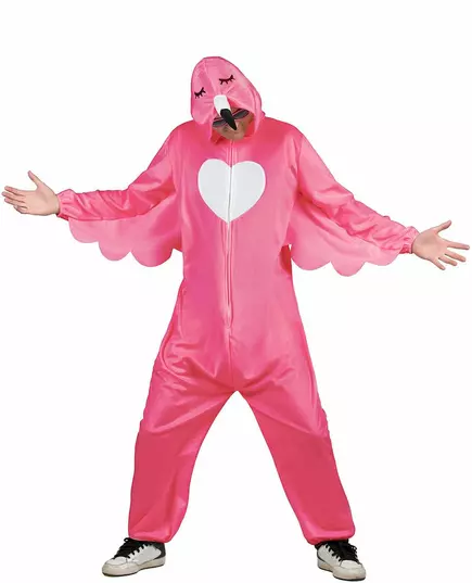 Maskeraddräkt rosa flamingo vuxen, Storlek: Medium