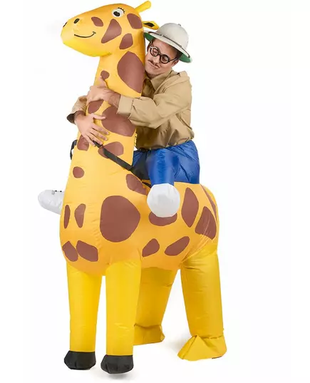 Uppblåsbar giraffmaskeraddräkt vuxen