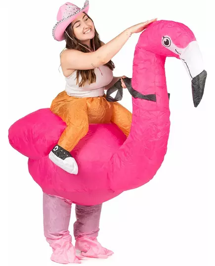 Uppblåsbar flamingo-maskeraddräkt vuxen