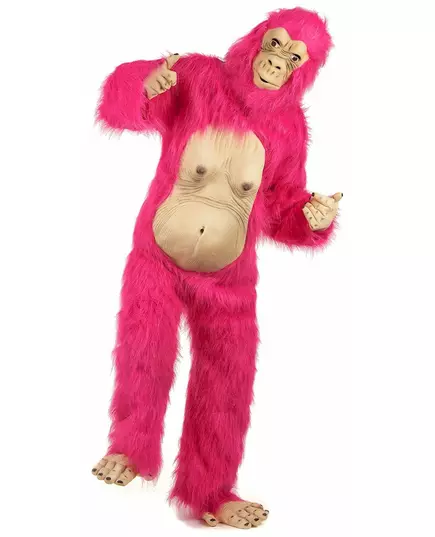 Rosa gorillamaskeraddräkt i latex vuxen