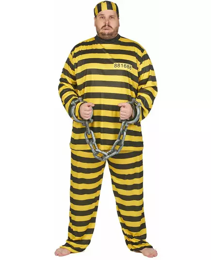 Gul fångemaskeraddräkt för vuxen (plus size)