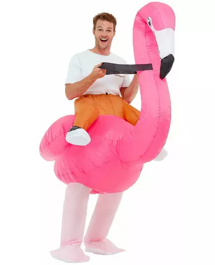 Maskeraddräkt stor rosa flamingo vuxen