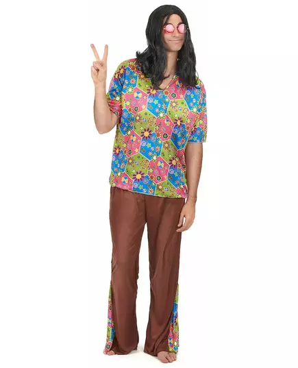 Hippiemaskeraddräkt med utsvängda byxor herr