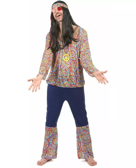 Hippie-maskeraddräkt med psykedeliskt mönster herr