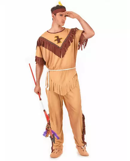 Tvåfärgad indianmaskeraddräkt herr