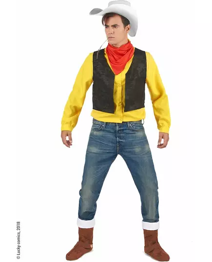 Lucky Luke™-maskeraddräkt vuxen, Storlek: Medium