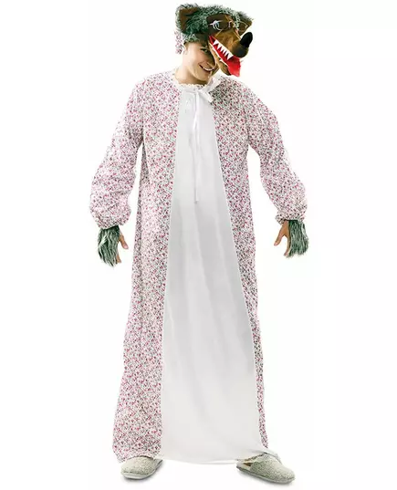 Den elaka vargen och mormor-maskeraddräkt vuxen