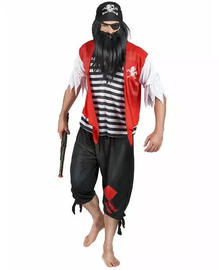 Piratmaskeraddräkt med ögonlapp herr