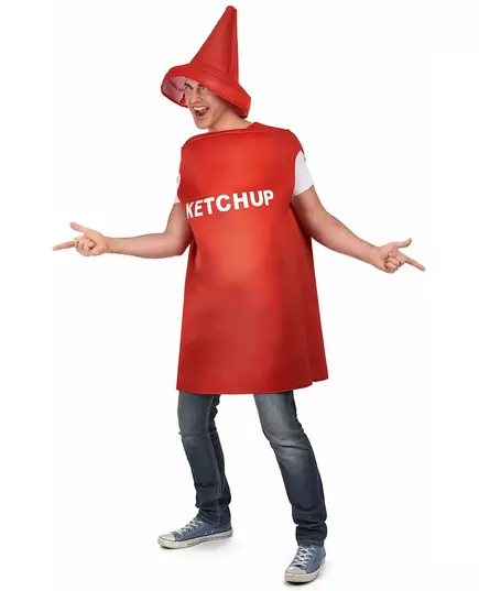 Ketchupflaska maskeraddräkt vuxen