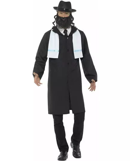 Rabbin-maskeraddräkt vuxen, Storlek: Medium