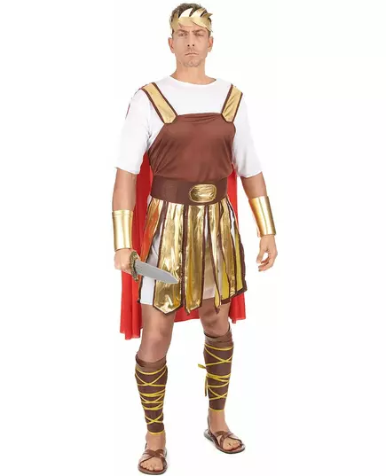 Romersk gladiator maskeraddräkt med röd mantel herr
