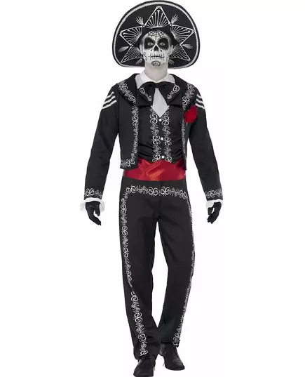 Mexikansk skelettmaskeraddräkt herr Dia de los muertos, Storlek: Medium