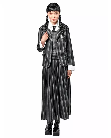 Skoluniformsmaskeraddräkt Mercredi Addams™ dam, Storlek: Large
