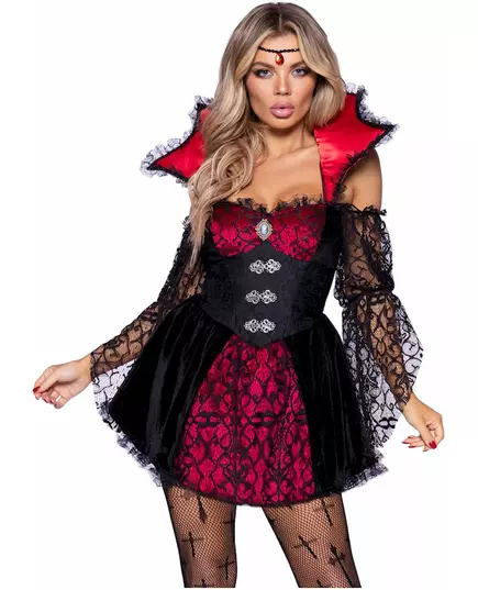 Lyxig viktoriansk vampyrmaskeraddräkt dam, Storlek: Small (36-38)