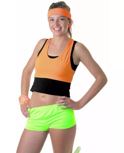 Neongröna minishorts dam