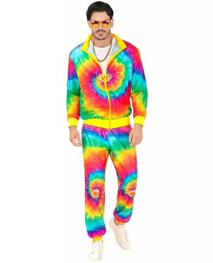 Fluorescerande tie-dye-träningsdräkt för vuxen, Storlek: Small