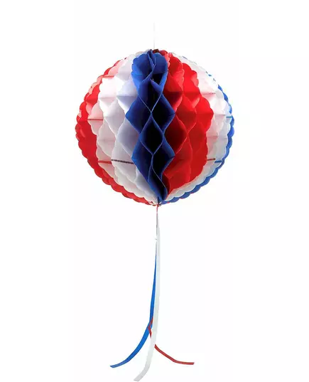 Tricolorfärgad bikakeboll hängande 30 cm
