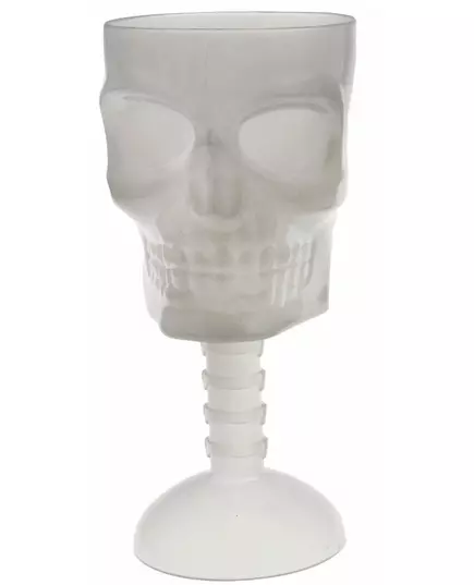 Självlysande dödskalleglas 18 cm