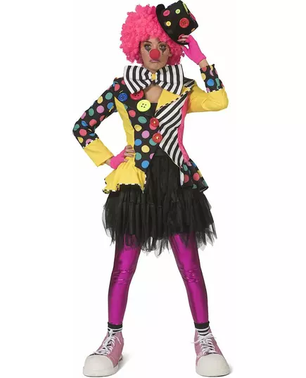 Mångfärgad clownjacka dam, Storlek: Medium/Large