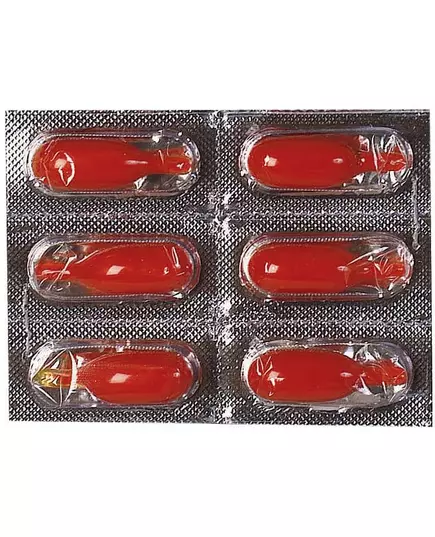 6 kapslar med flytande blod
