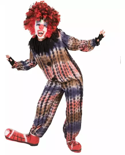 Skrämmande clownmaskeraddräkt pojke