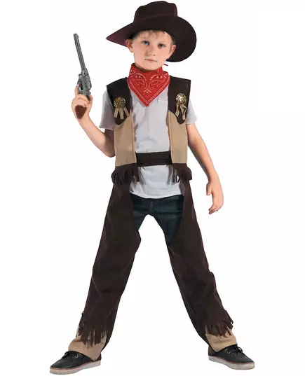 Cowboymaskeraddräkt rodeo pojke, Storlek: 3-4 år (92-104 cm)