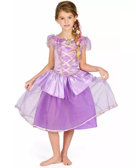 Deluxe Rapunzel™-maskeraddräkt flicka, Storlek: 7-8 år (124 - 136 cm)