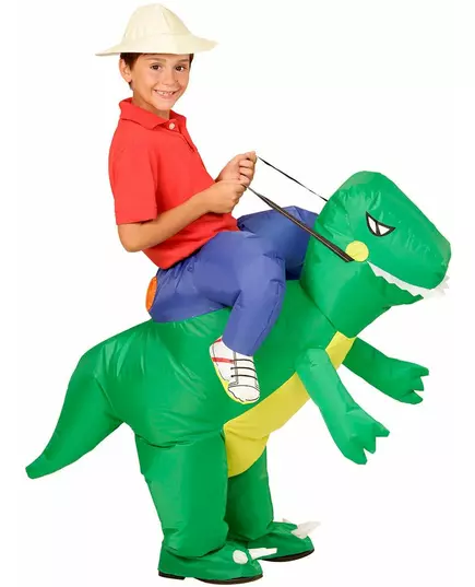 Maskeraddräkt dinosaurieridande upptäcktsresande barn