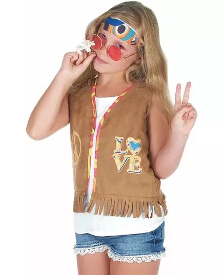 Maskeraddräkt hippieväst barn, Storlek: 3-4 år (XS)