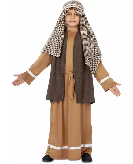 Maskeraddräkt Josef brun pojke, Storlek: 6 år (110-122 cm)