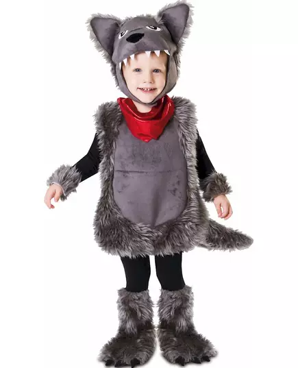 Vargmaskeraddräkt barn, Storlek: 1-2 år (80 - 92 cm)